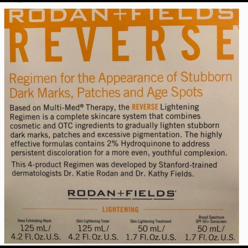 COPY - Reverse lightening  regimen Rodan & Fields